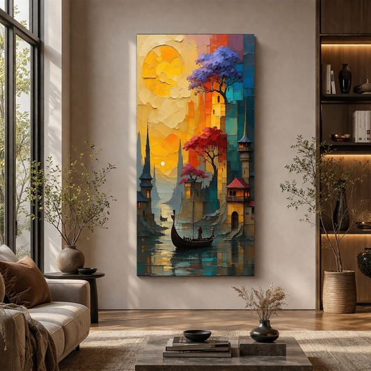 Fantasy City Dreamscape Canvas Wall Art for Modern Home Decor