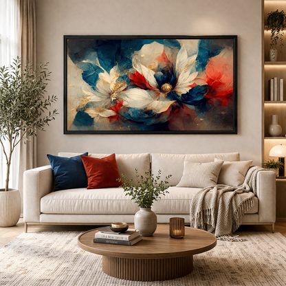 Abstract Floral Design Canvas Wall Art for Modern Home Decor