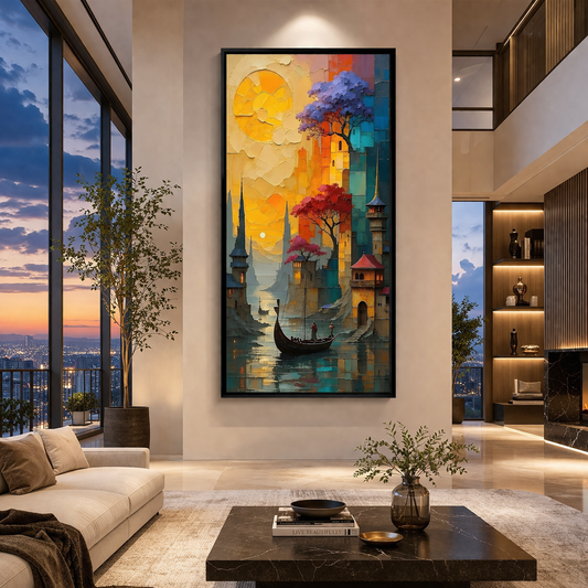Fantasy City Dreamscape Canvas Wall Art for Modern Home Decor
