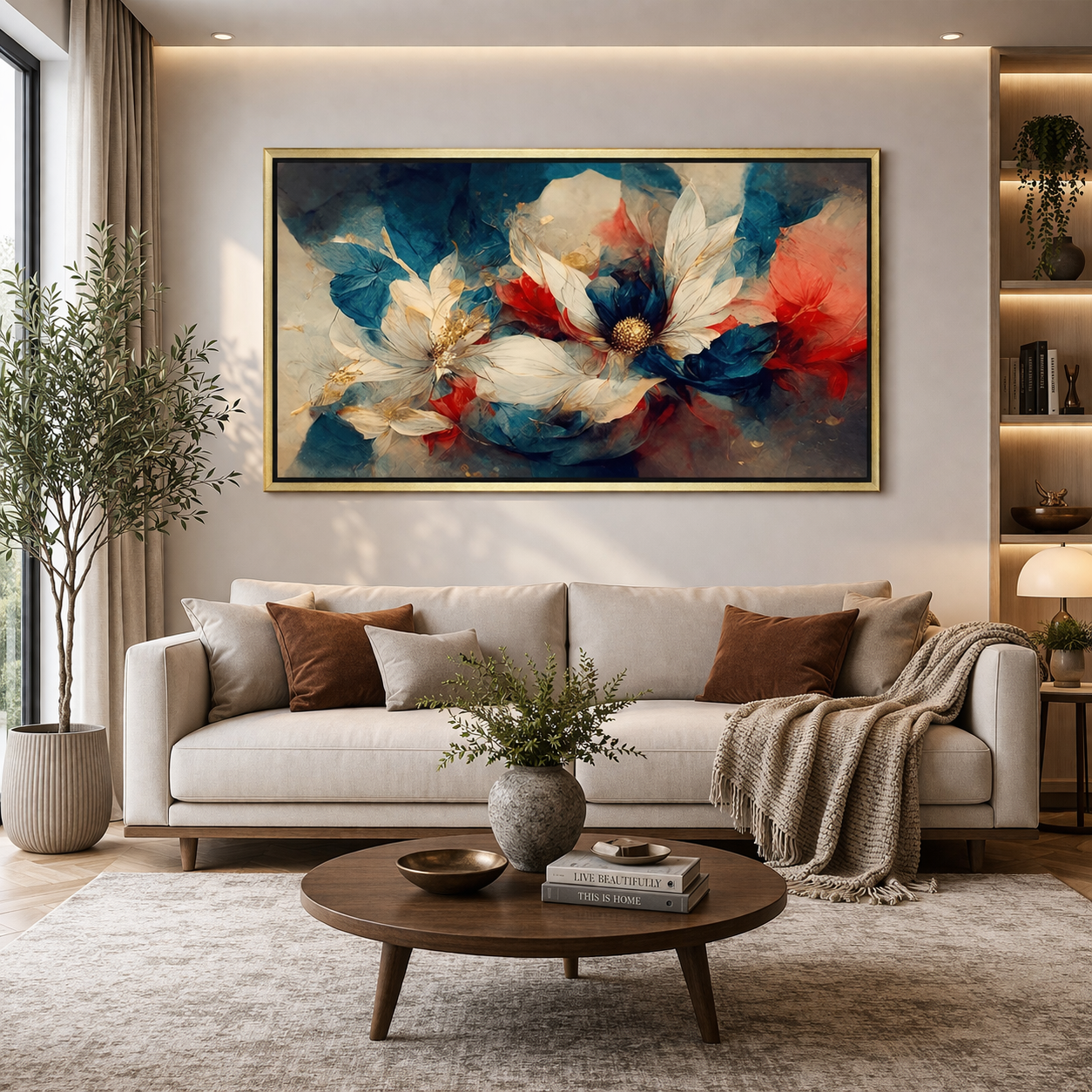 Abstract Floral Design Canvas Wall Art for Modern Home Decor