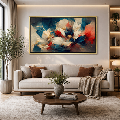 Abstract Floral Design Canvas Wall Art for Modern Home Decor