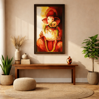 Handcrafted Ganesha Divine Portrait Art for Home Decor