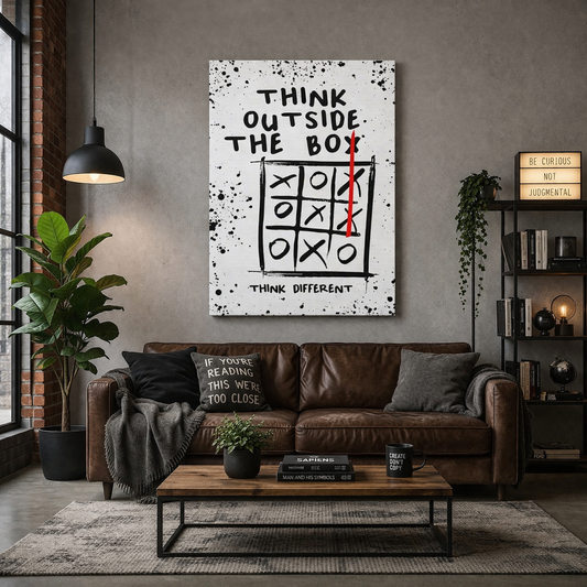 Think Outside The Box Inspirational Canvas for Office & Home Wall