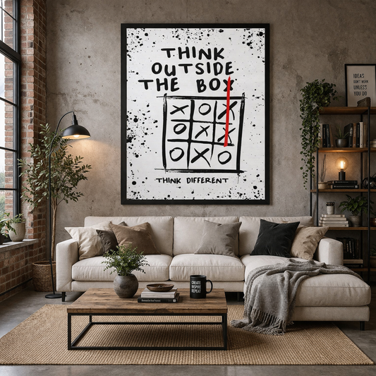 Think Outside The Box Inspirational Canvas for Office & Home Wall
