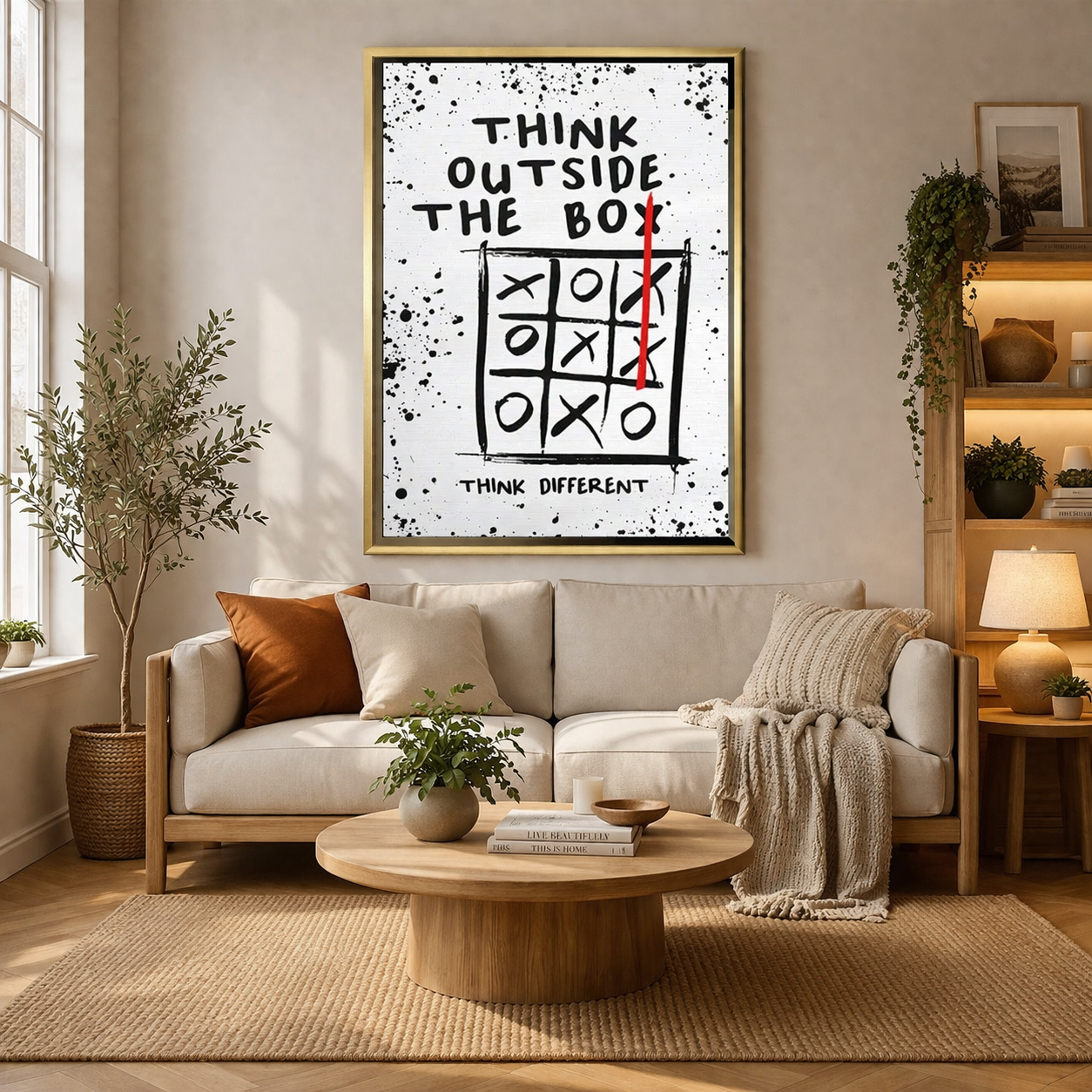 Think Outside The Box Inspirational Canvas for Office & Home Wall