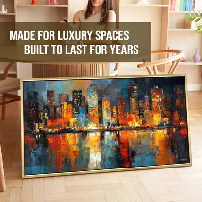 City Skyline Abstract Canvas Wall Art Painting For Living Room Decoration