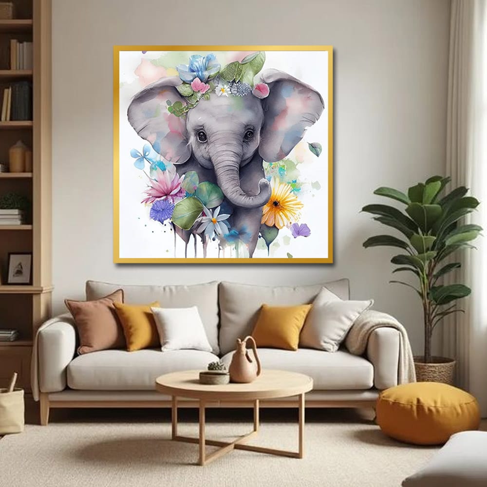 Elephant Wildlife Canvas Wall Art Painting 