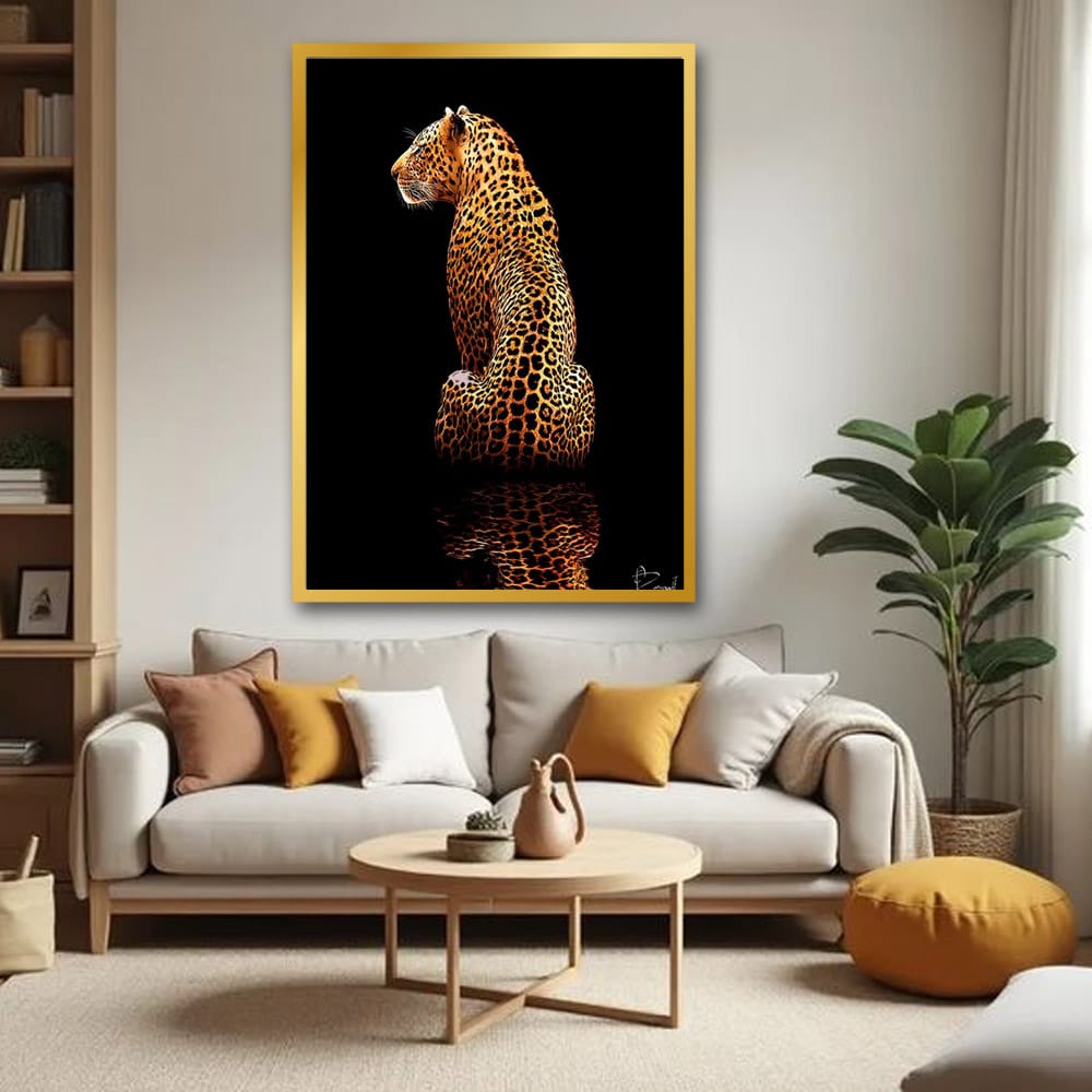 Leopard Canvas Wall Art Wildlife Painting For Bedroom And Kids Room Decoration