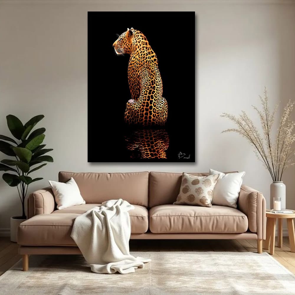 Leopard Canvas Wall Art Wildlife Painting For Bedroom And Kids Room Decoration