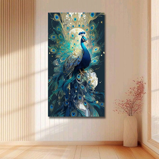 Peacock Vastu Canvas Wall Art – Symbol of Positivity & Elegance
