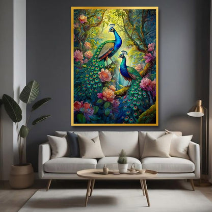 Peacock Vastu Canvas Wall Art For Home And Hotel Decoration