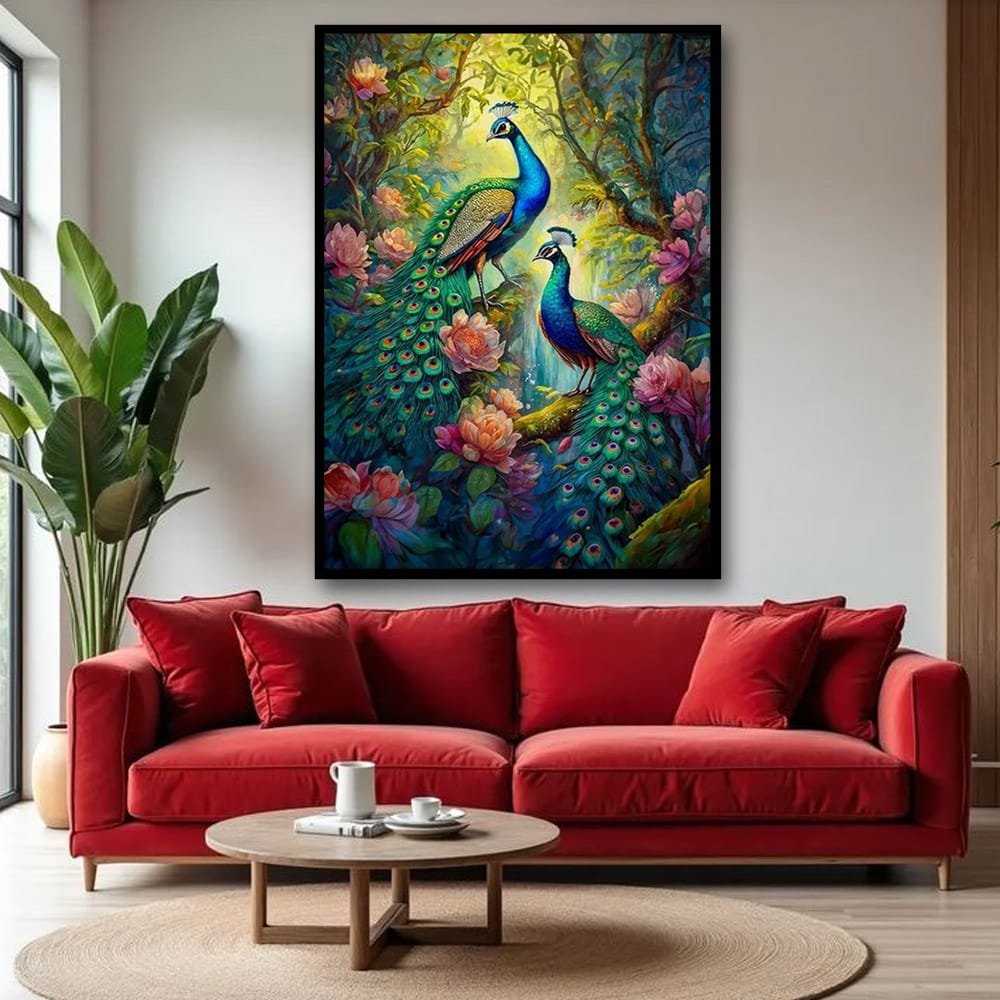 Peacock Vastu Canvas Wall Art For Home And Hotel Decoration