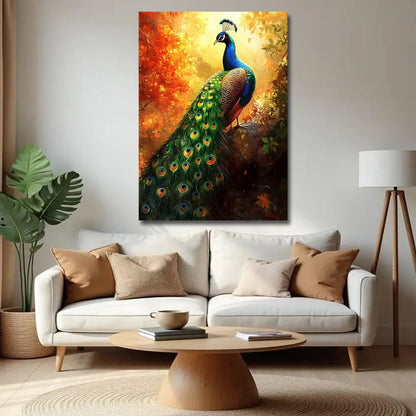Peacock Vastu Canvas Wall Art For Home Decoration