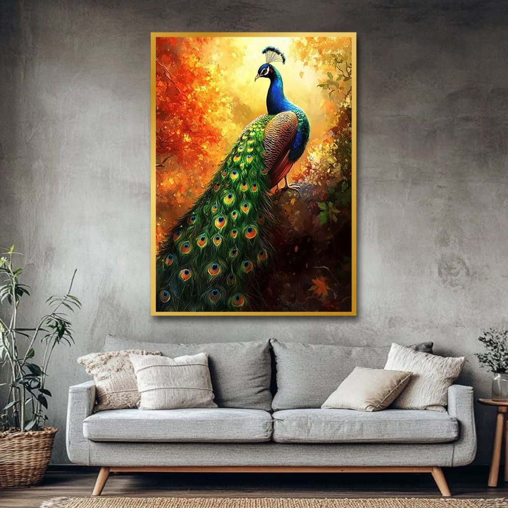 Peacock Vastu Canvas Wall Art For Home Decoration