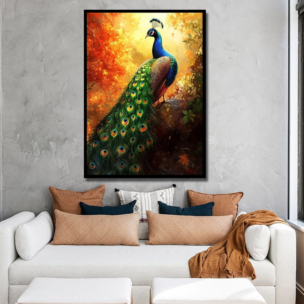 Peacock Vastu Canvas Wall Art For Home Decoration