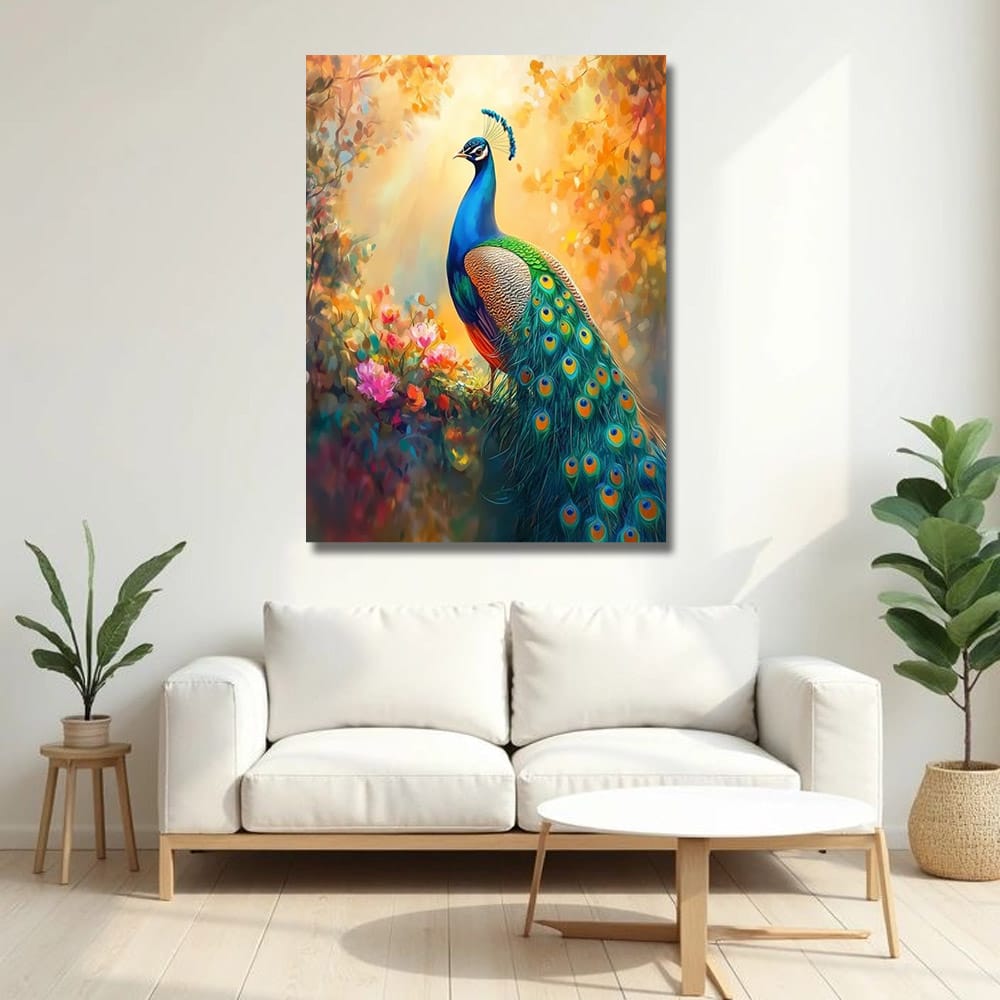 Peacock Vastu Canvas Wall Art For Home, Hotel And Office Decor