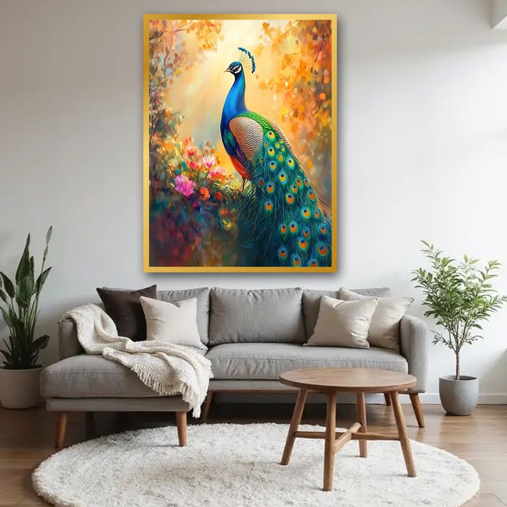 Peacock Vastu Canvas Wall Art For Home, Hotel And Office Decor