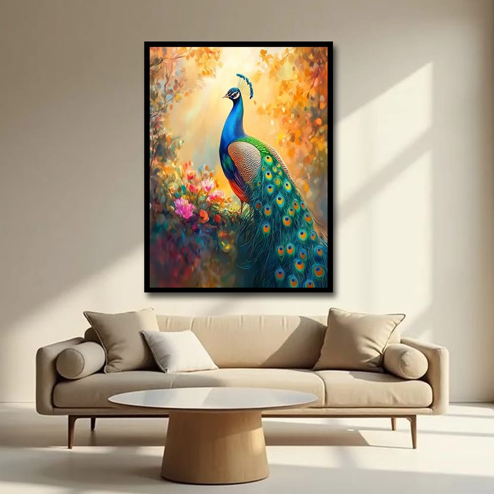 Peacock Vastu Canvas Wall Art For Home, Hotel And Office Decor