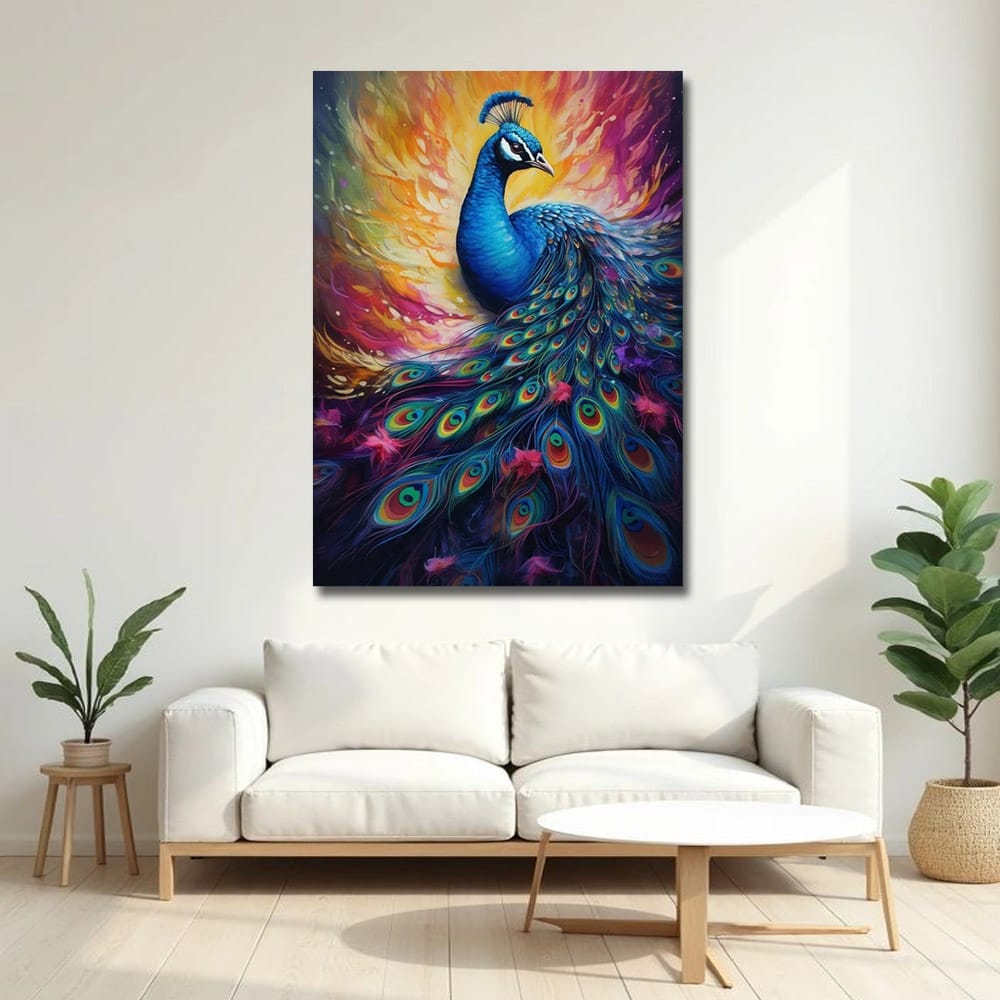 Peacock Vastu Canvas Wall Art For Home, Hotel And Office Decoration 