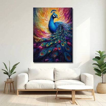 Peacock Vastu Canvas Wall Art For Home, Hotel And Office Decoration 