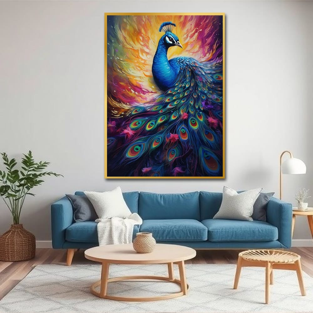 Peacock Vastu Canvas Wall Art For Home, Hotel And Office Decoration 