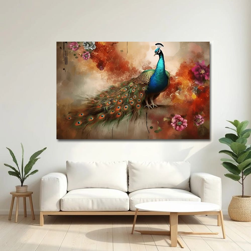 Peacock Vastu Canvas Wall Painting For Home And Bedroom Decor