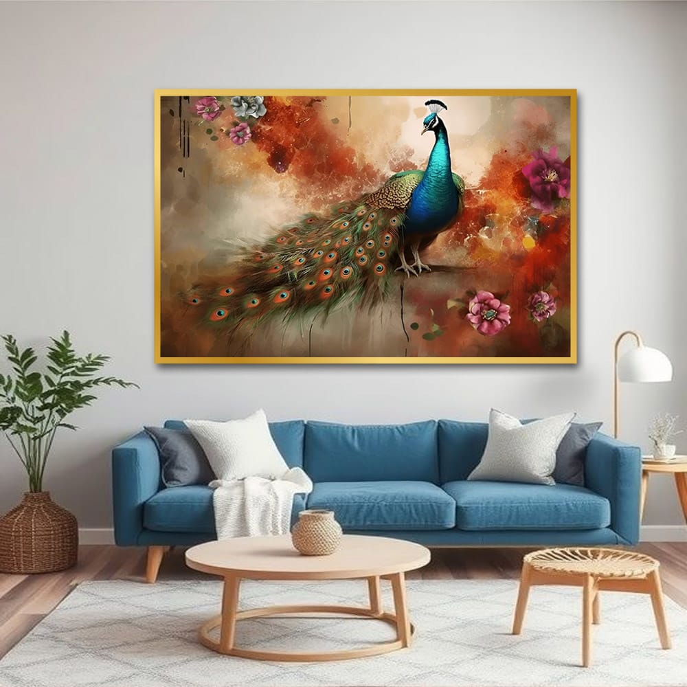 Peacock Vastu Canvas Wall Painting For Home And Bedroom Decor