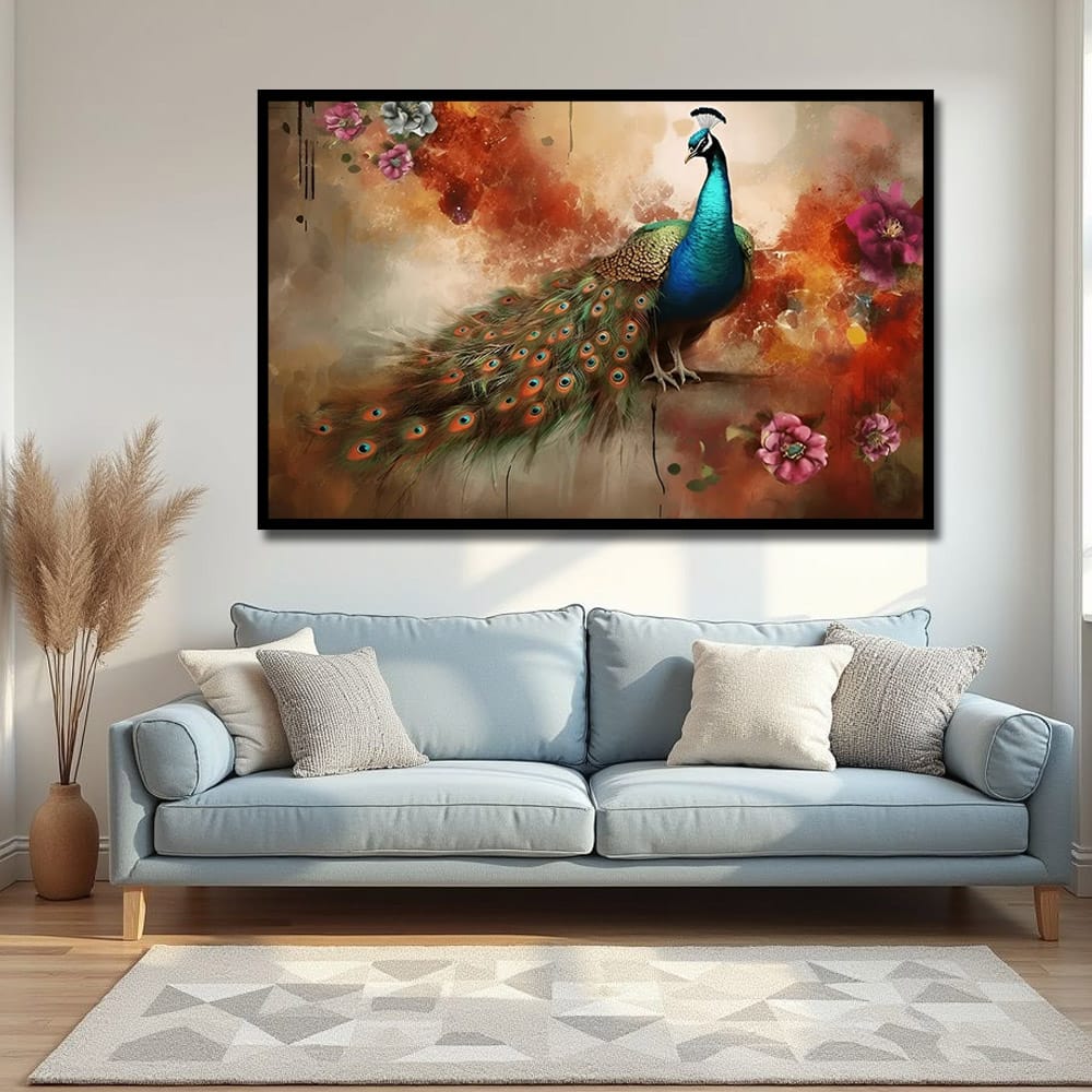 Peacock Vastu Canvas Wall Painting For Home And Bedroom Decor