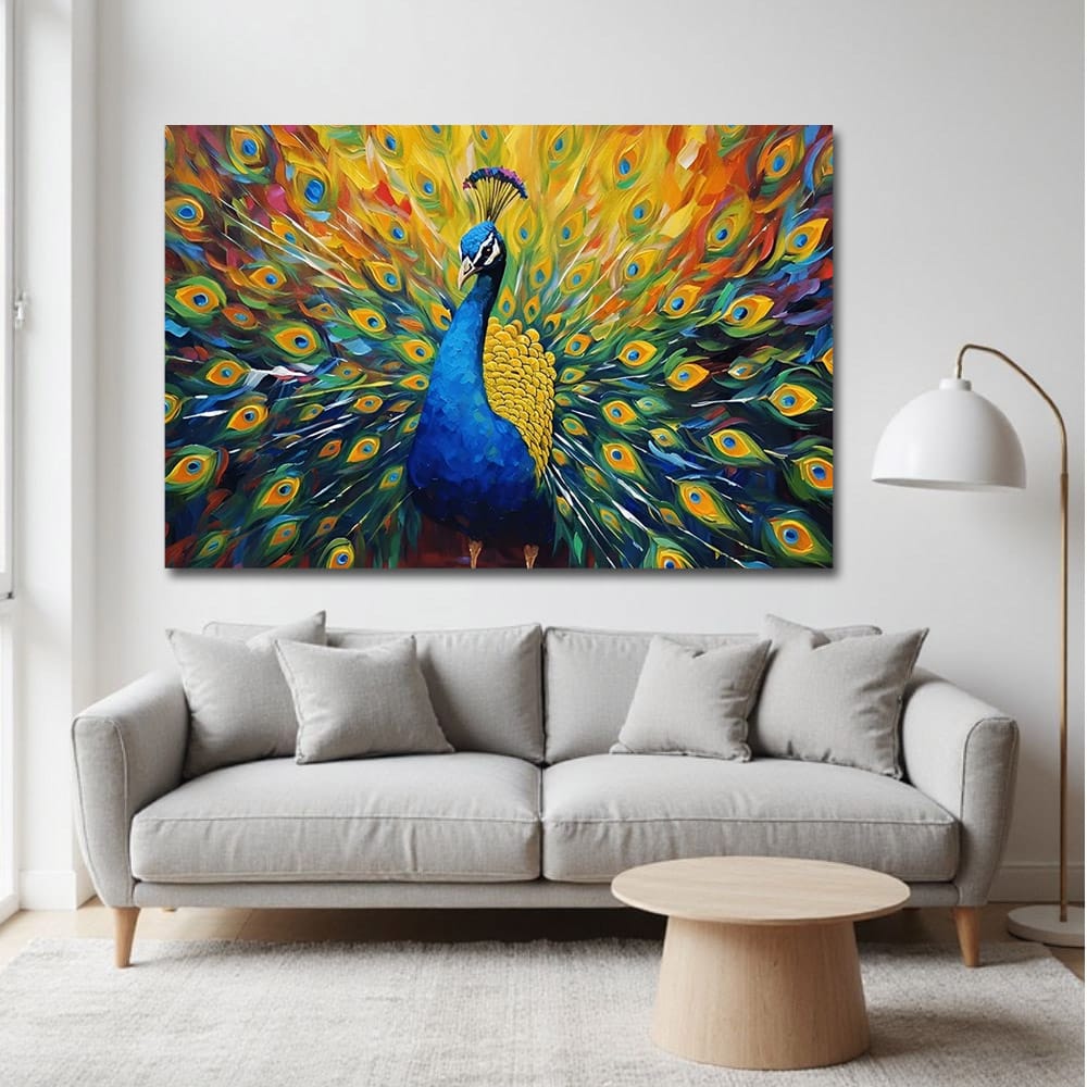Peacock Vastu Canvas Wall Painting For Home And Living Room Decor 