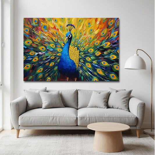 Peacock Vastu Canvas Wall Painting For Home And Living Room Decor 