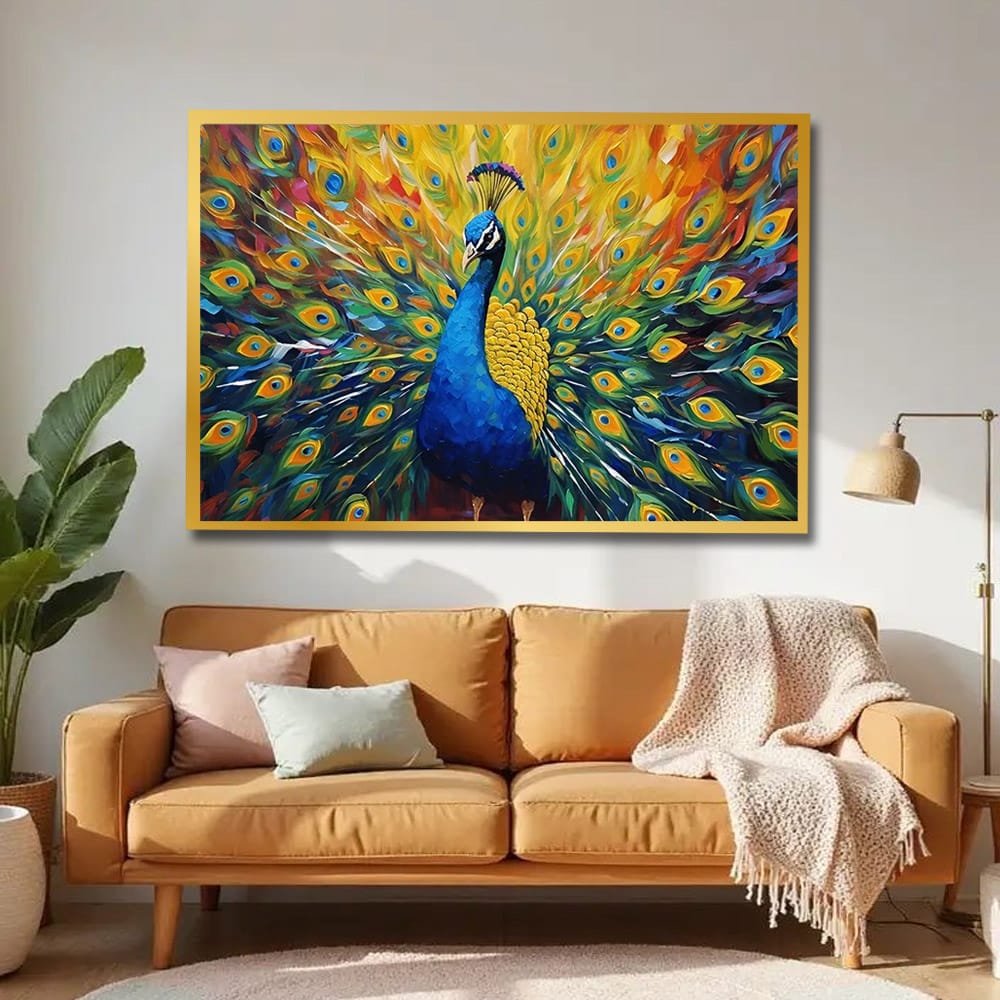 Peacock Vastu Canvas Wall Painting For Home And Living Room Decor 