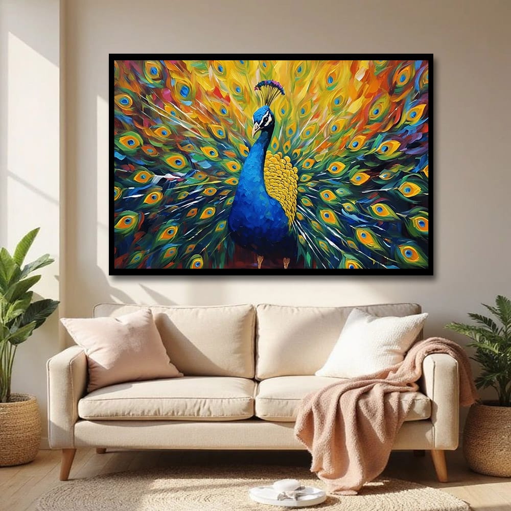 Peacock Vastu Canvas Wall Painting For Home And Living Room Decor 