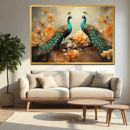 Peacock Vastu Canvas Wall Painting For Home And Living Room Decoration
