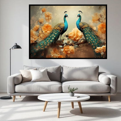 Peacock Vastu Canvas Wall Painting For Home And Living Room Decoration