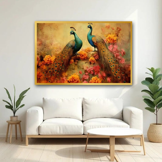 Peacock Vastu Canvas Wall Painting For Living Room And Bedroom Decor