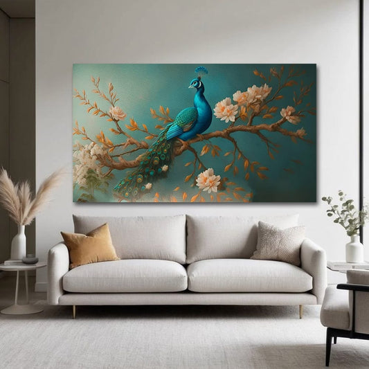 Peacock Vastu Wall Canvas Painting 