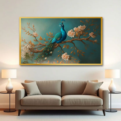 Peacock Vastu Wall Canvas Painting 