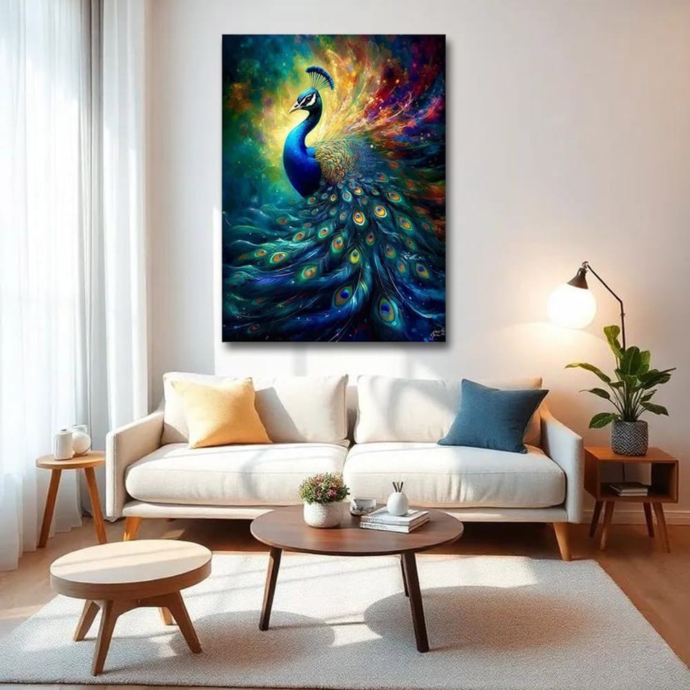 Peacock Vastu Wildlife Canvas Wall Art For Home And Hotel Decoration