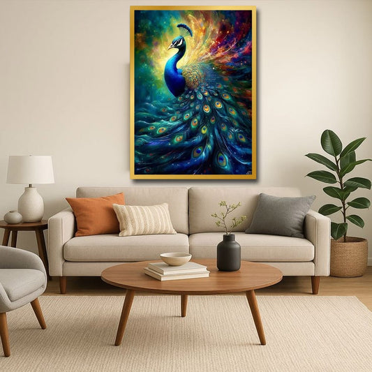 Peacock Vastu Wildlife Canvas Wall Art For Home And Hotel Decoration