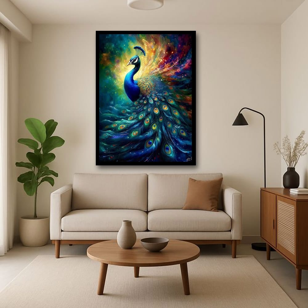 Peacock Vastu Wildlife Canvas Wall Art For Home And Hotel Decoration