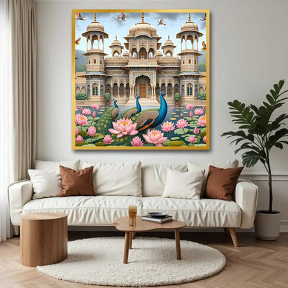 Peacock Vastu Wildlife Canvas Wall Art Painting for Home And Office Decor