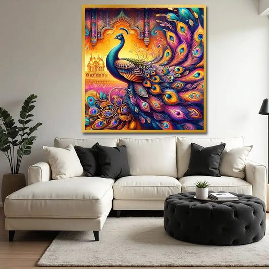 Peacock  Vastu Wildlife Canvas Wall Art Painting for Living Room and Home