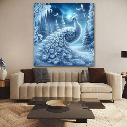 Peacock Vastu Wildlife Canvas Wall Art Painting for Living Room and Home Decor