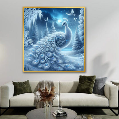 Peacock Vastu Wildlife Canvas Wall Art Painting for Living Room and Home Decor