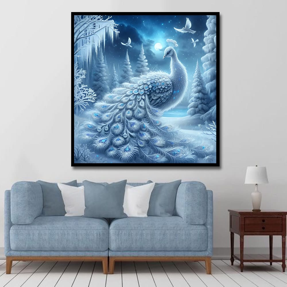 Peacock Vastu Wildlife Canvas Wall Art Painting for Living Room and Home Decor