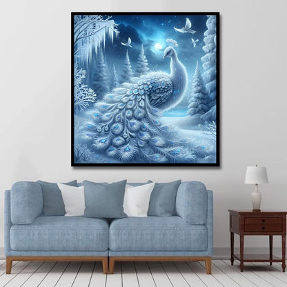 Peacock Vastu Wildlife Canvas Wall Art Painting for Living Room and Home Decor