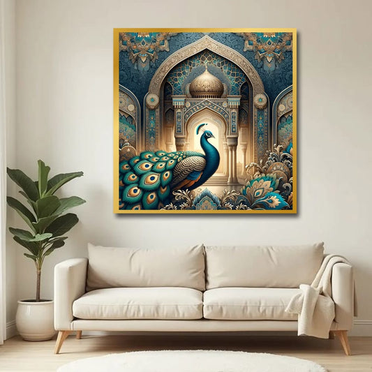 Peacock Vastu Wildlife Canvas Wall Art Painting 