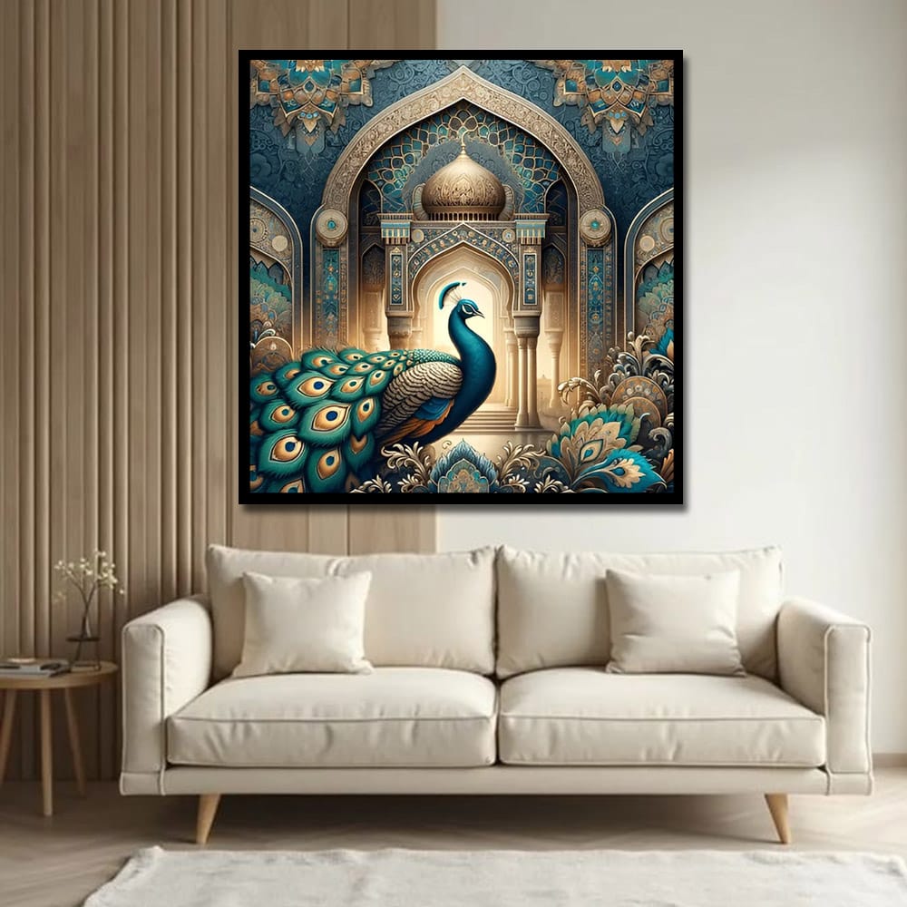 Peacock Vastu Wildlife Canvas Wall Art Painting