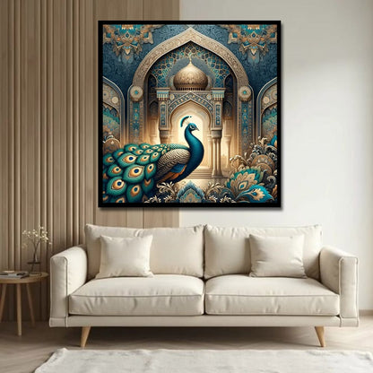 Peacock Vastu Wildlife Canvas Wall Art Painting