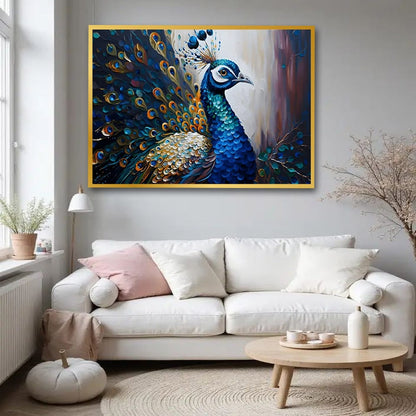 Peacock Vastu Wildlife Canvas Wall Painting